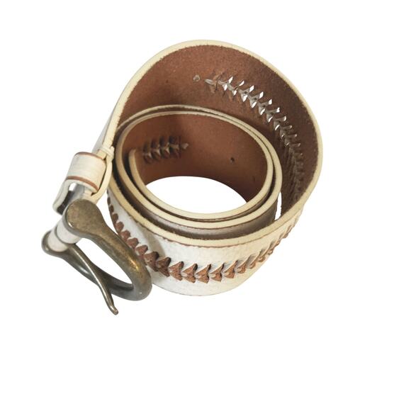 Lauren Ralph Lauren Beautifully Crafted White Leather Belt Size L - CC main image 14